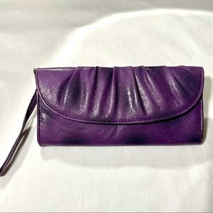Shiny Purple Hato Hasi Wallet Wristlet Clutch NWOT